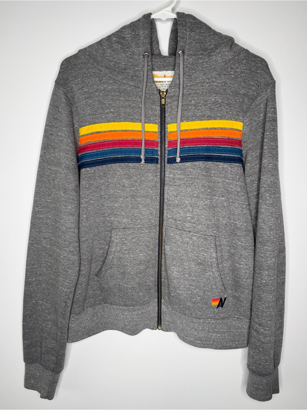 Aviator Nation 5 Stripe Zip Up Hoodie